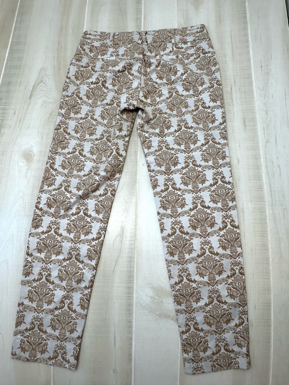 Anthropologie Cartonnier Charlie Ankle Women’s Neutral Patterned Slim pants